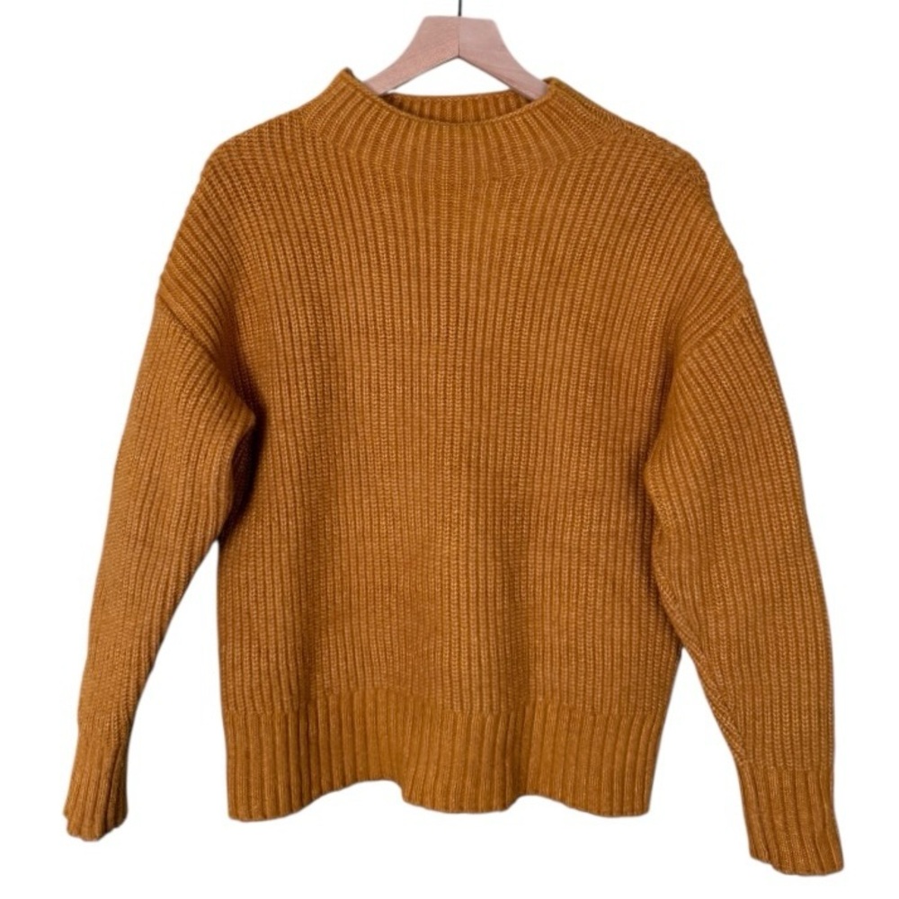 Varley Wool Skyla Funnel Neck Knit Sweater Buckthorn Brown Orange Size XS - Picture 5 of 11